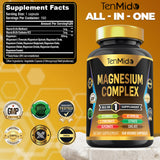 Back view of Tenmido Magnesium Complex bottle
