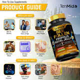 Back view of Tenmido Royal Jelly Supplement bottle