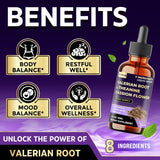Back view of Tenmido Valerian Root Extract Liquid Drops packaging