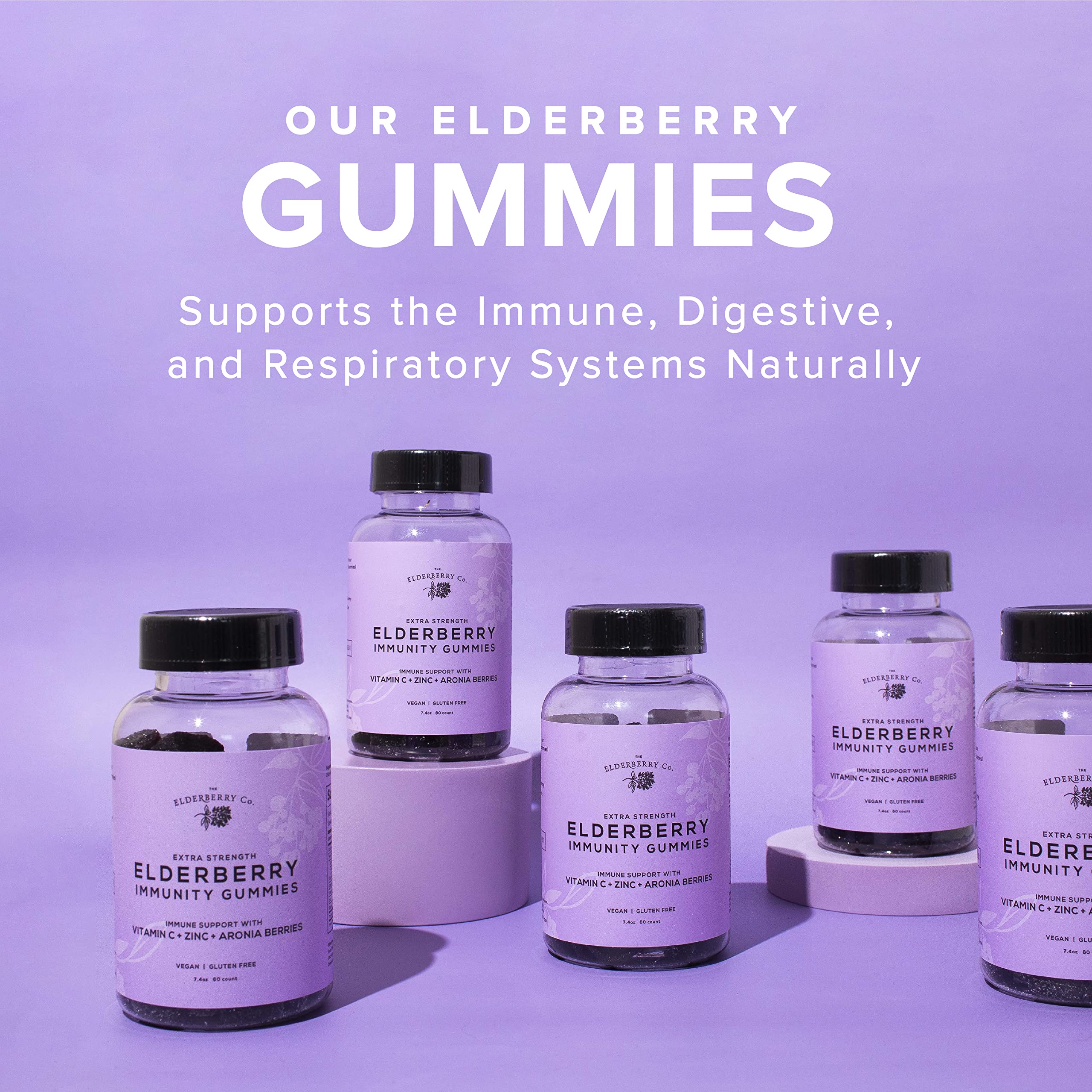 Back view of The Elderberry Co. Elderberry Gummies packaging