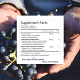 Back view of Thomas' Resveratrol Plus supplement facts