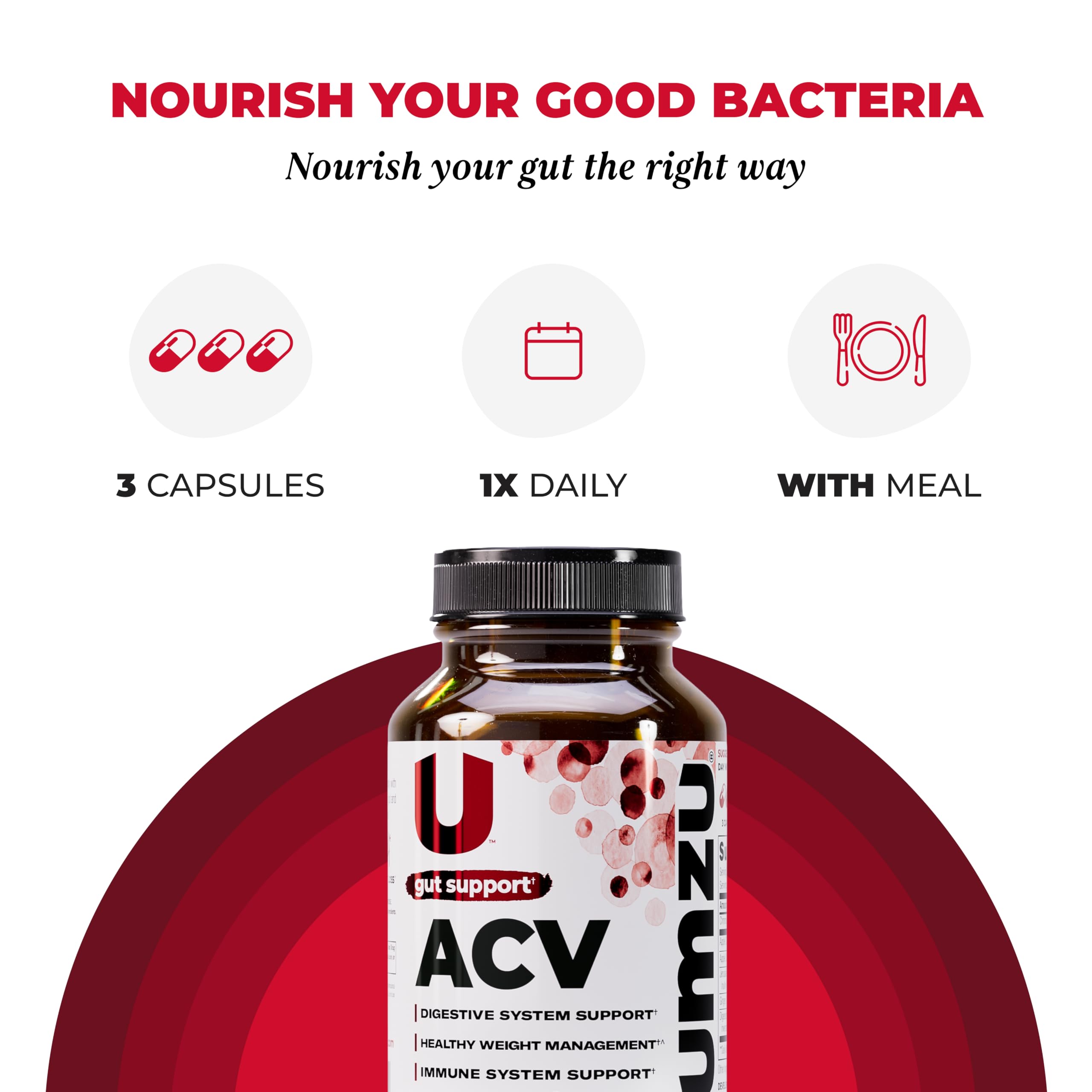 Back view of UMZU Prebiotic Apple Cider Vinegar Capsules packaging