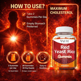 Back view of VAITE Red Yeast Rice Gummies packaging