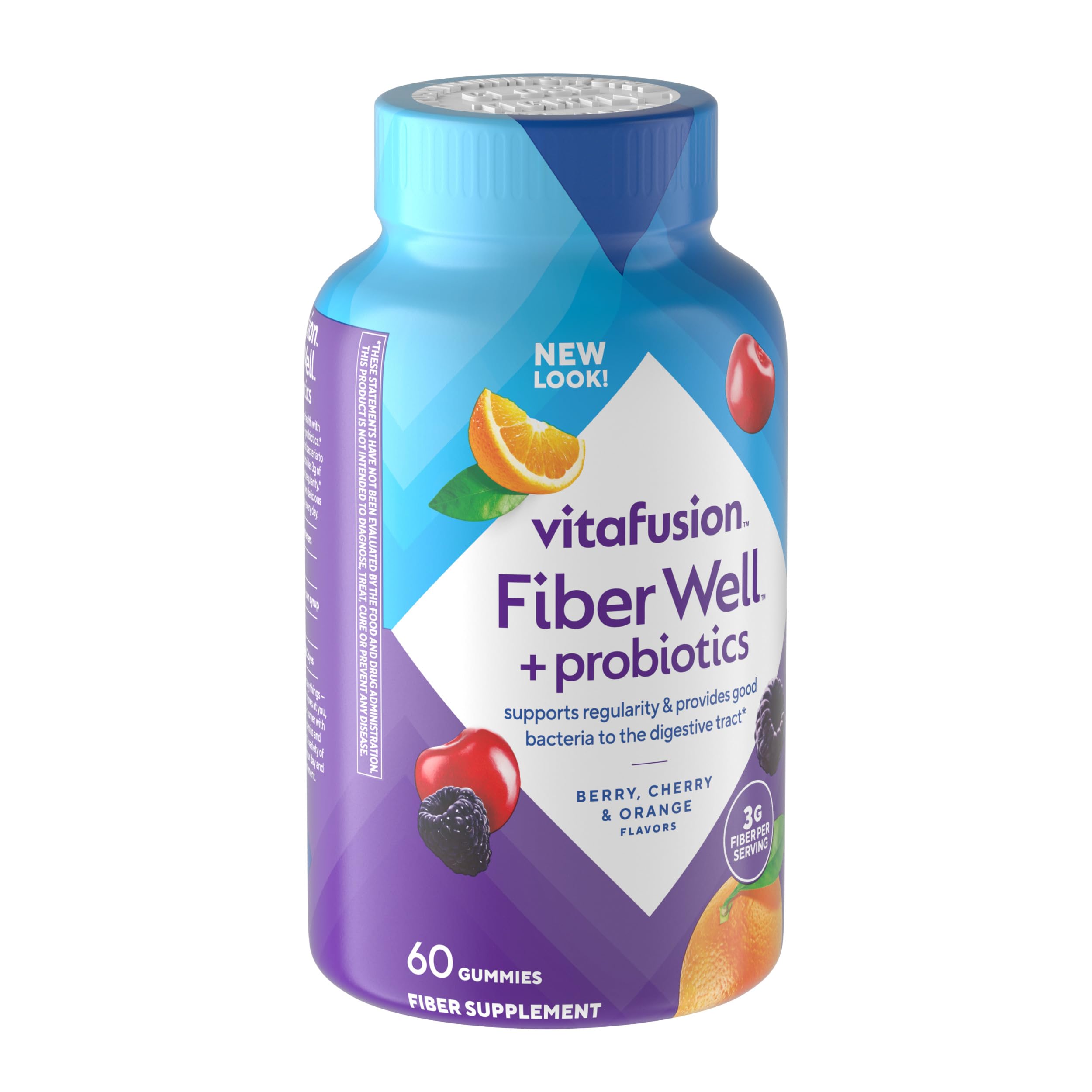 Back view of Vitafusion Fiber Well Gummies packaging