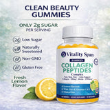 Back view of Vitality Span Hair, Skin & Nails Gummies packaging