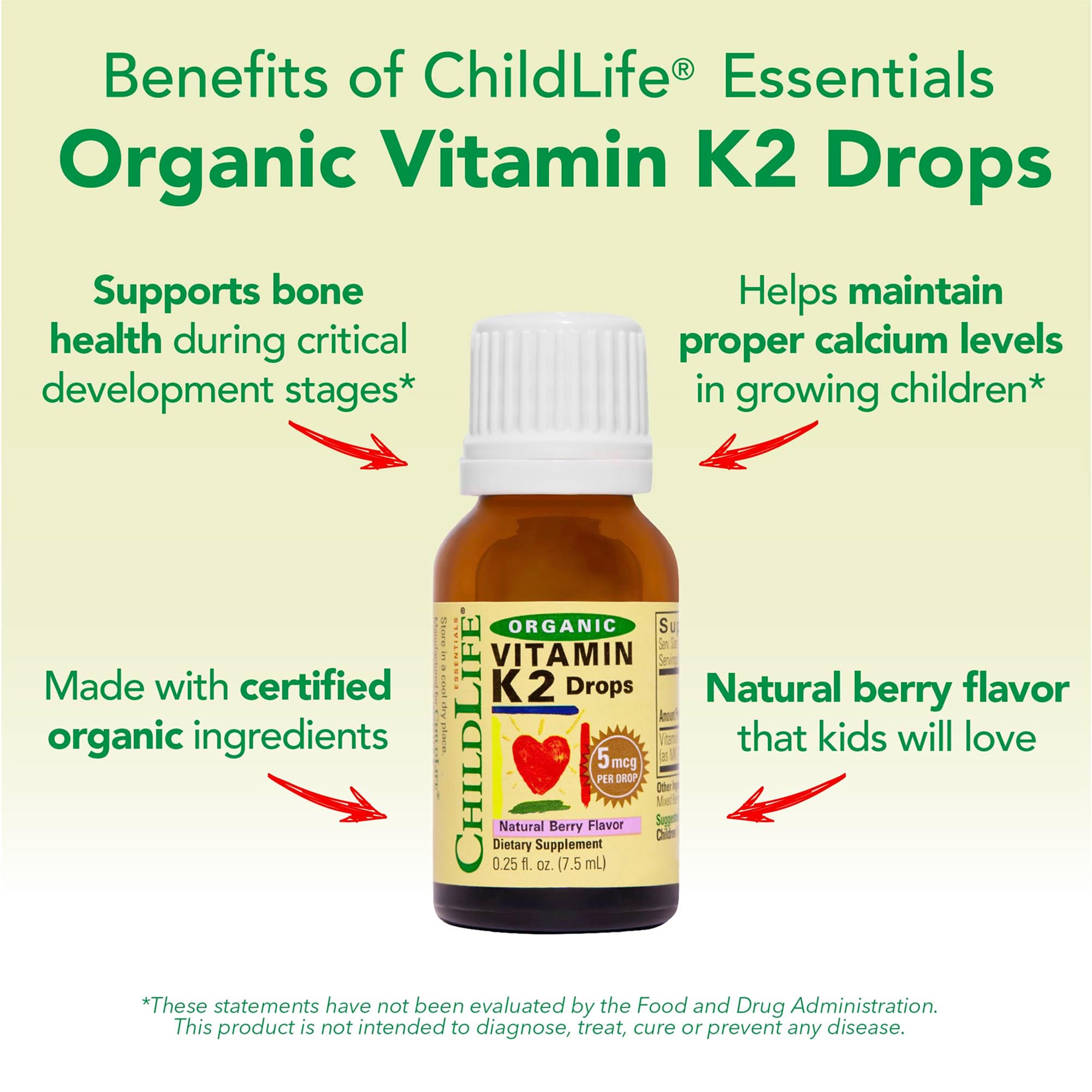 Back view of Vitamin K2 drops packaging with ingredient details