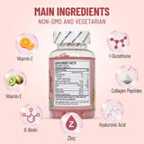 Back view of Wins Town Skin Whitening Gummies packaging