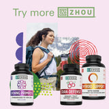 Back view of ZHOU Cranberry Supplement with ingredients