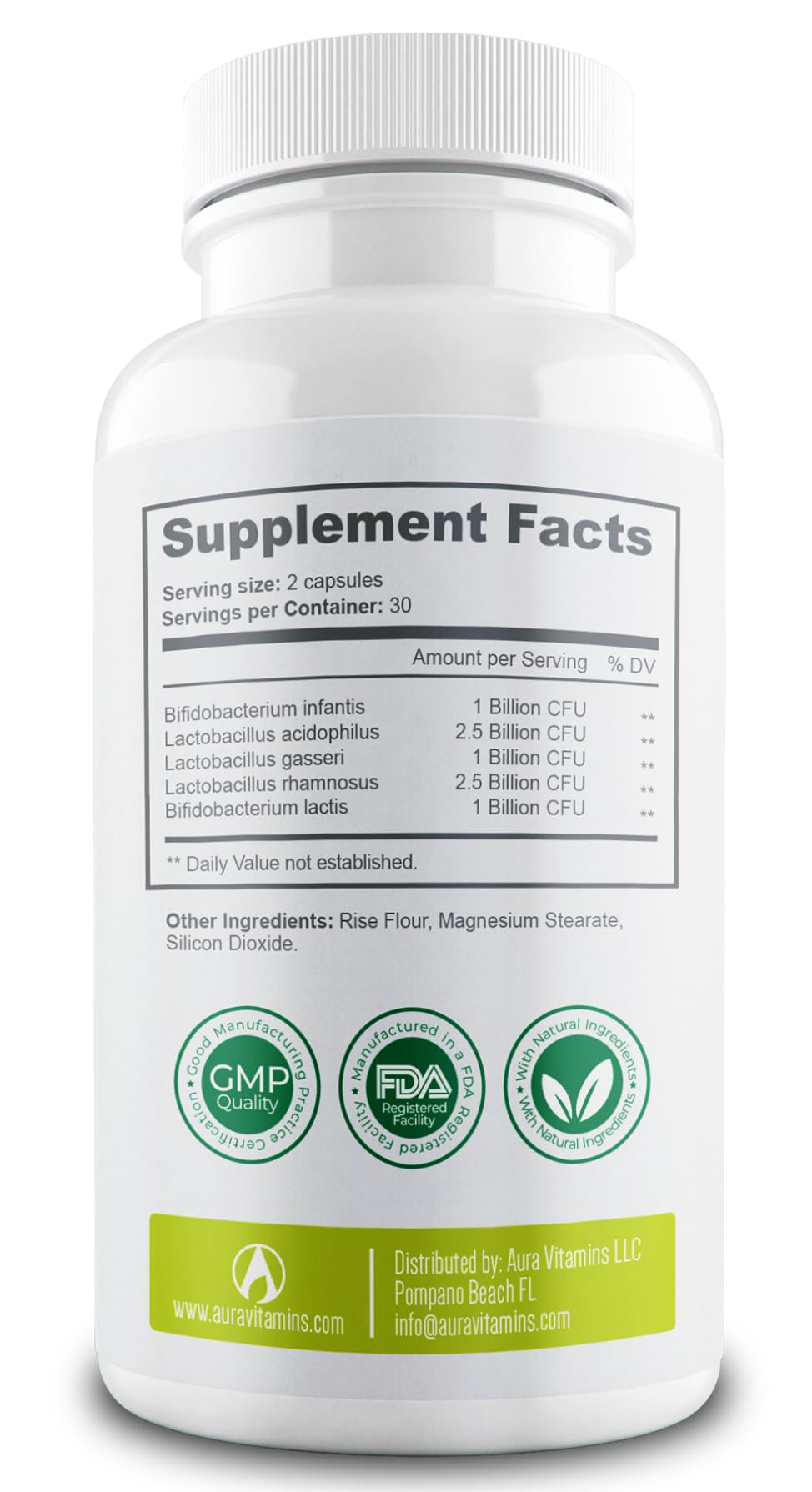 BACTICURE Multivitamins 118g capsule bottle with a glass of water