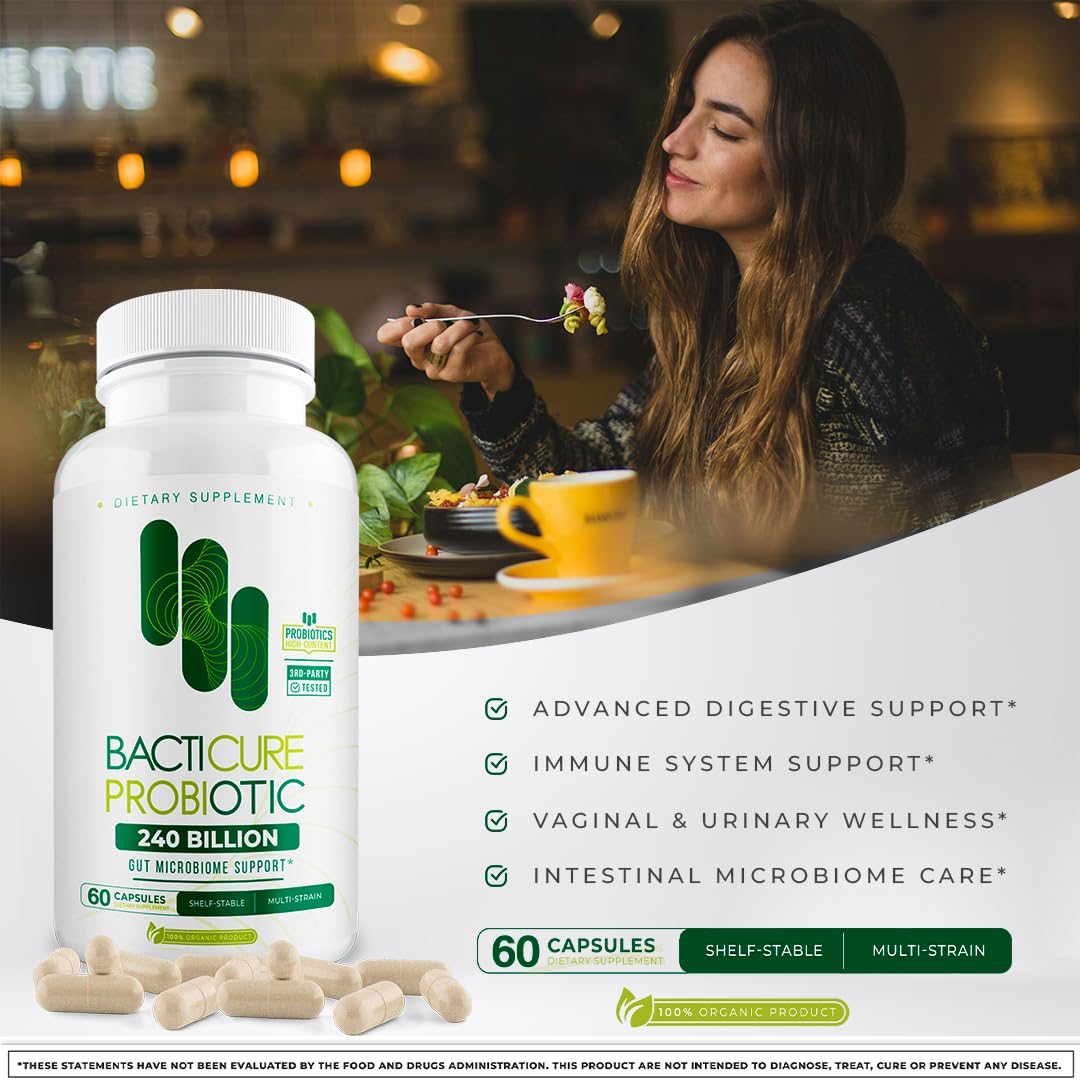 BACTICURE Multivitamins 118g capsule bottle with fresh fruits