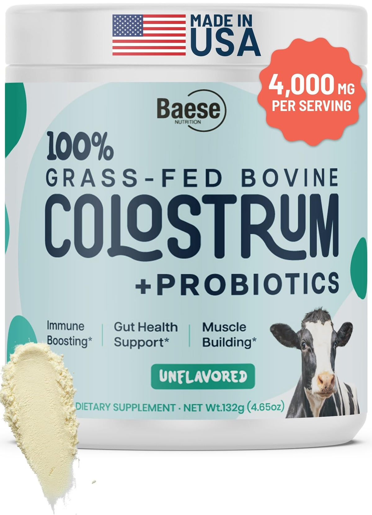 Baese Nutrition Colostrum Powder 4000mg front view