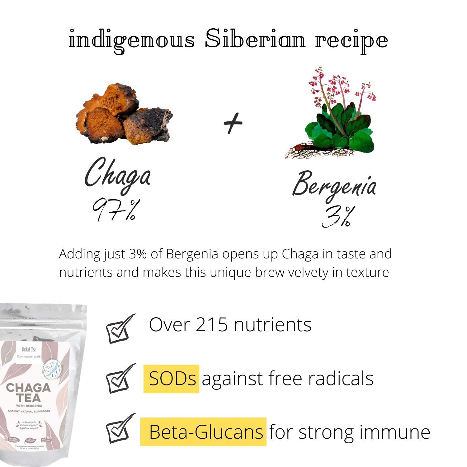 Baikal Tea Chaga Mushroom Tea package back view