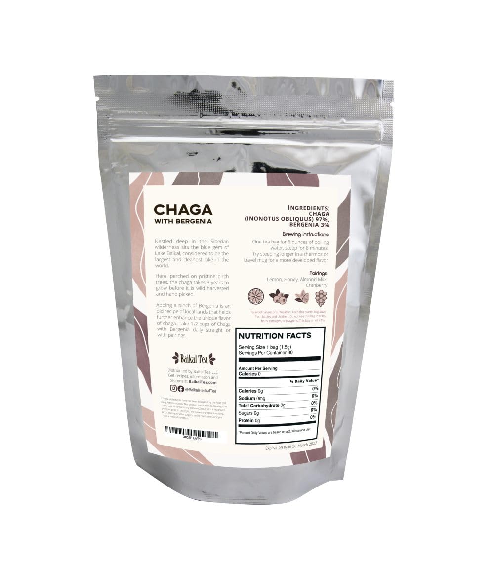 Baikal Tea Chaga Mushroom Tea packaging details