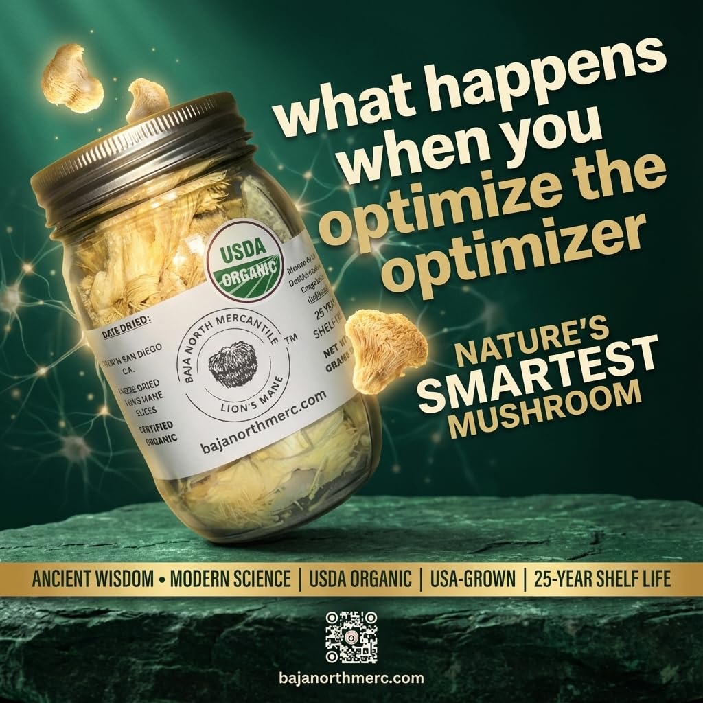Baja North Mercantile Organic Mushroom Supplement 10g back view