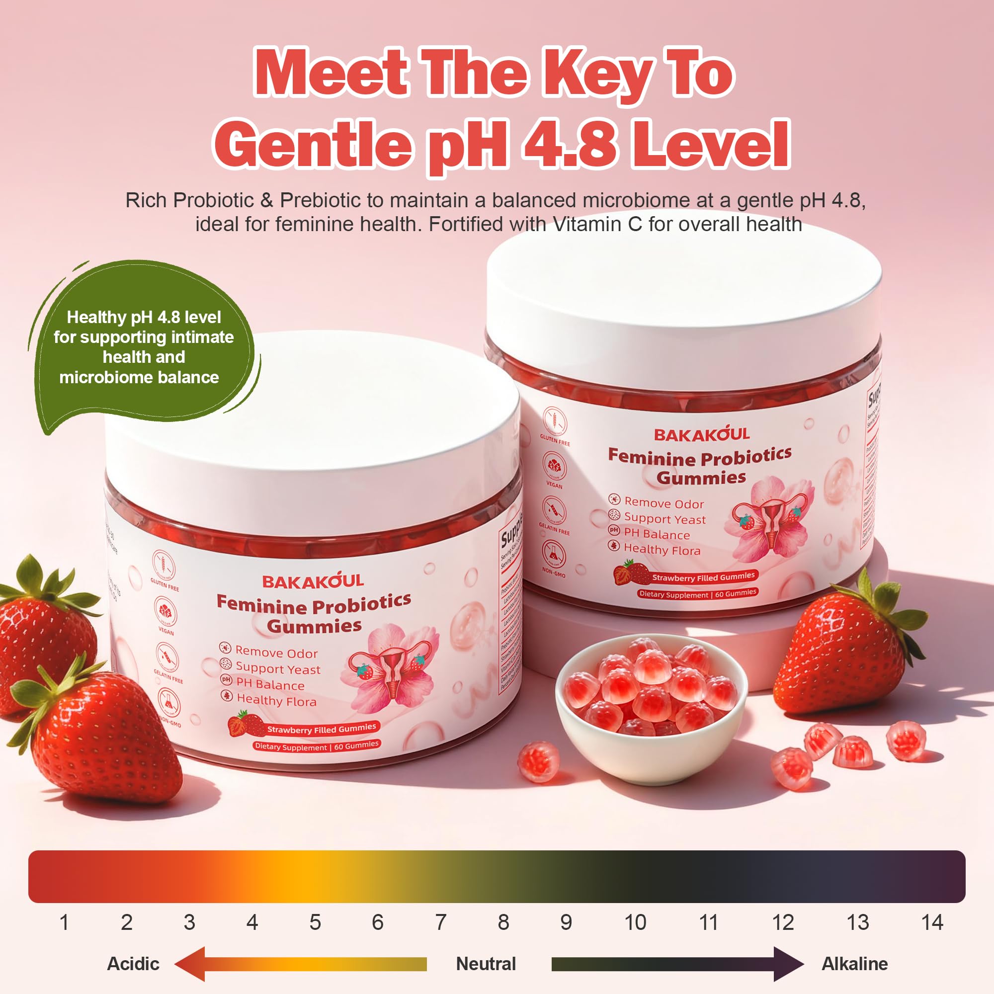BAKAKOUL Feminine Probiotics Gummies nutritional information