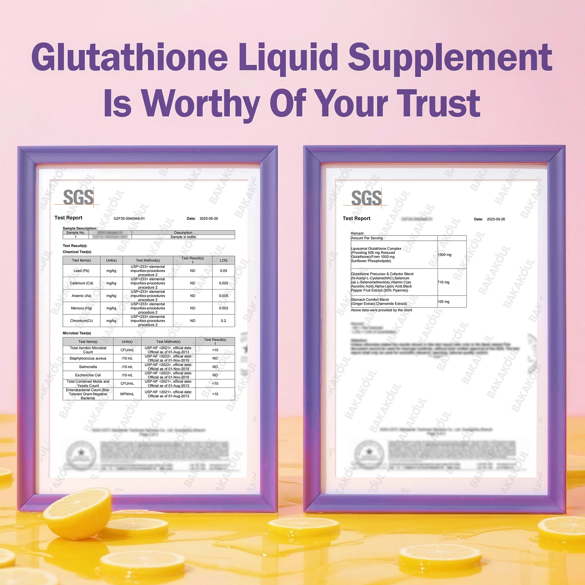 BAKAKOUL Liposomal Glutathione Liquid 500mg side view