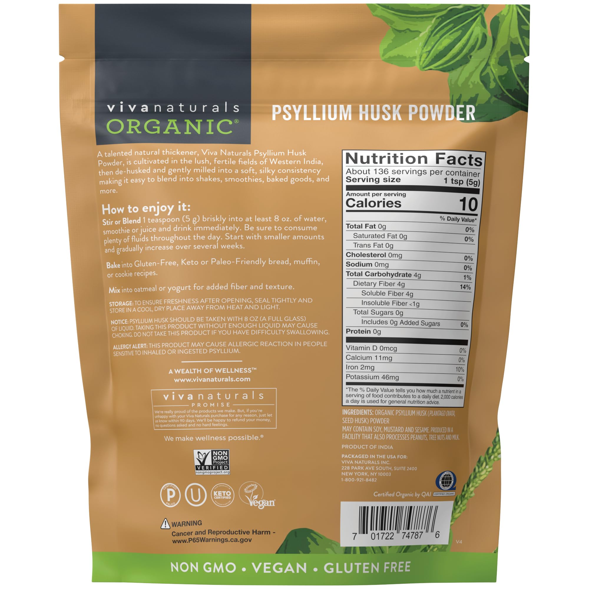 Baked goods made with Viva Naturals Psyllium Husk Powder