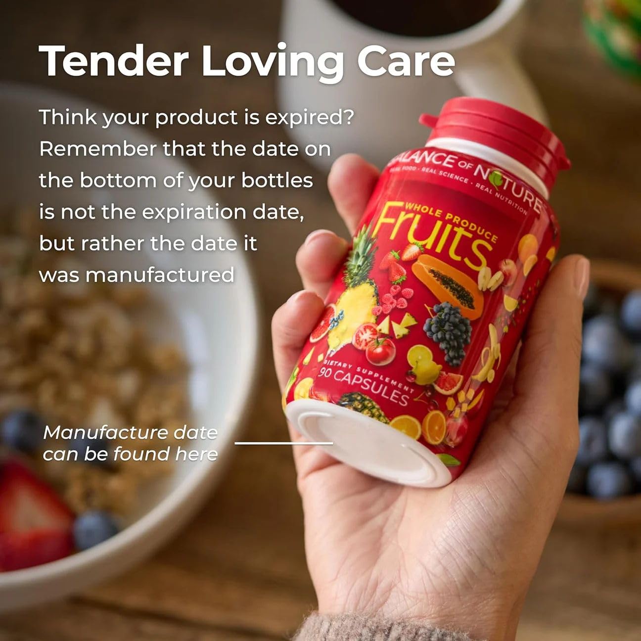 Balance of Nature Fruits Supplement 100g bottle top view