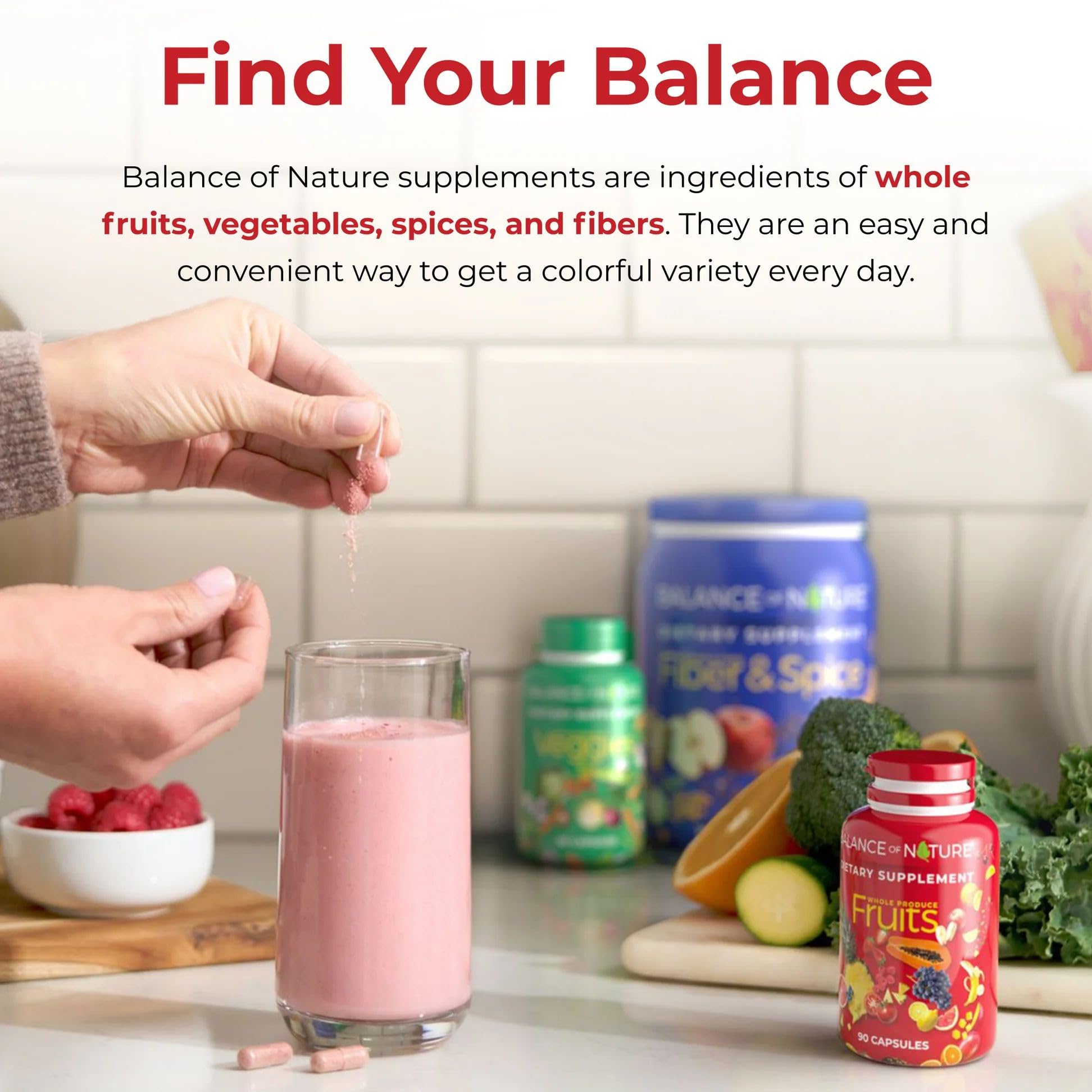 Balance of Nature Fruits Supplement 100g lifestyle scene