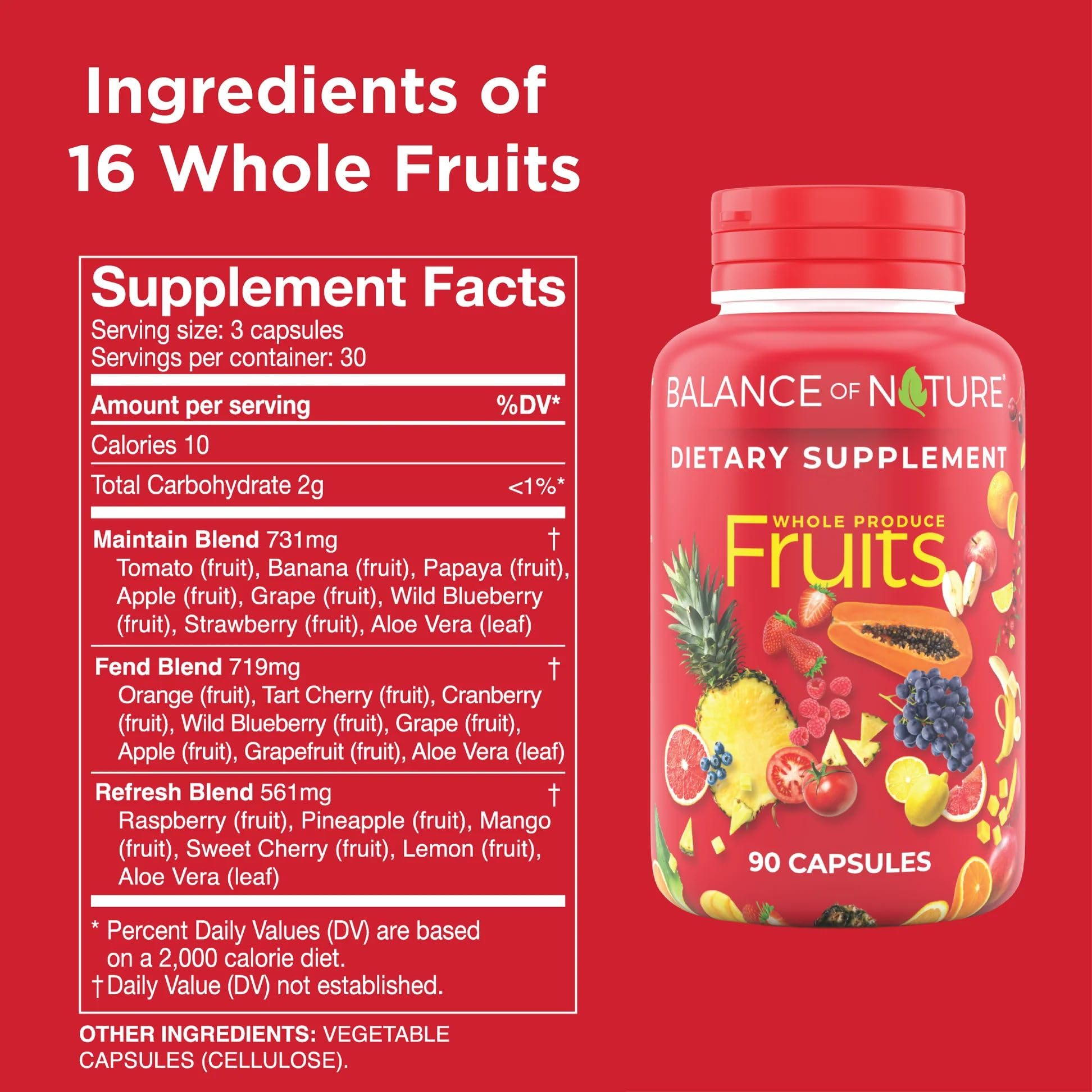 Balance of Nature Fruits Supplement 100g packaging side view