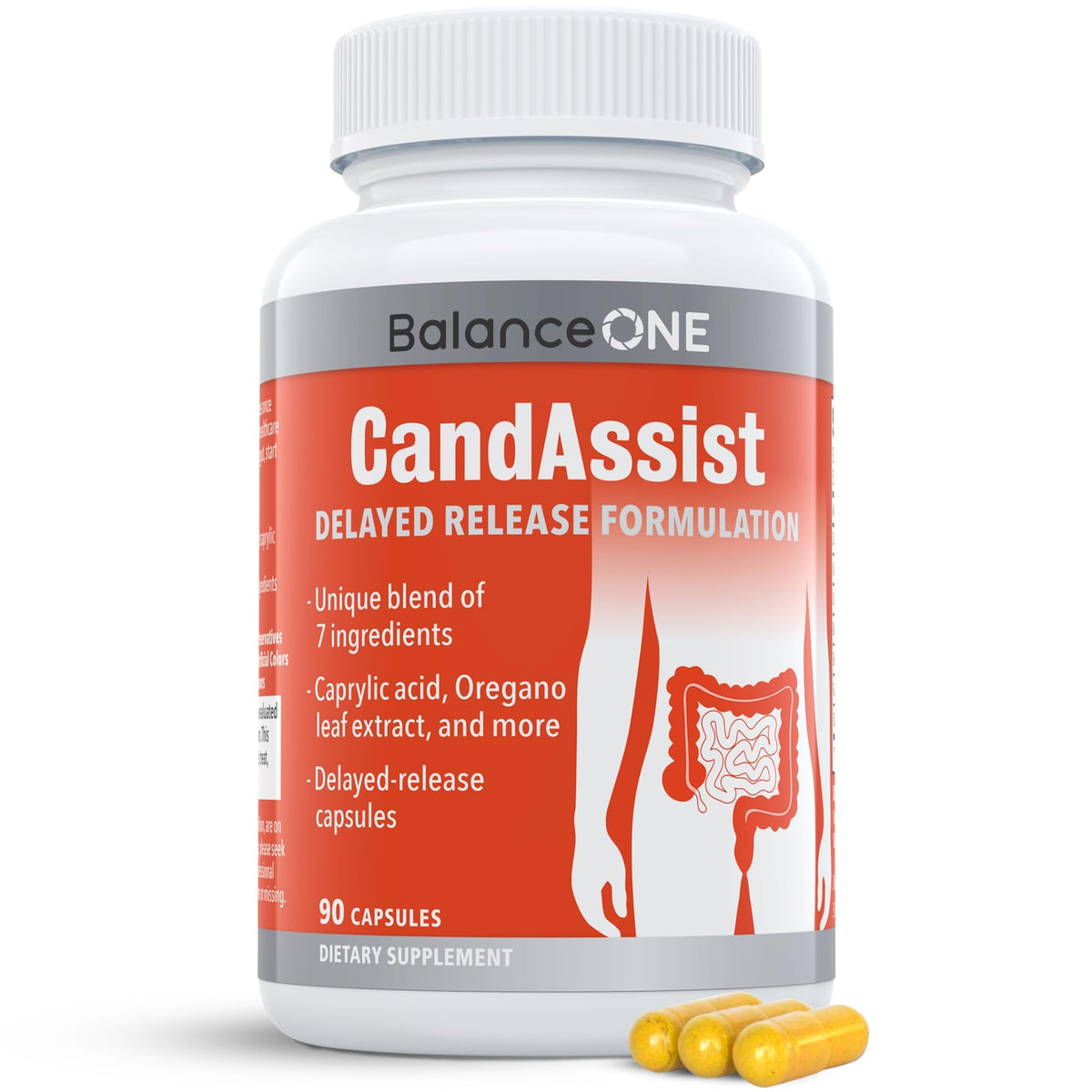 Balance ONE Candida Cleanse Supplement front view with 90 capsules