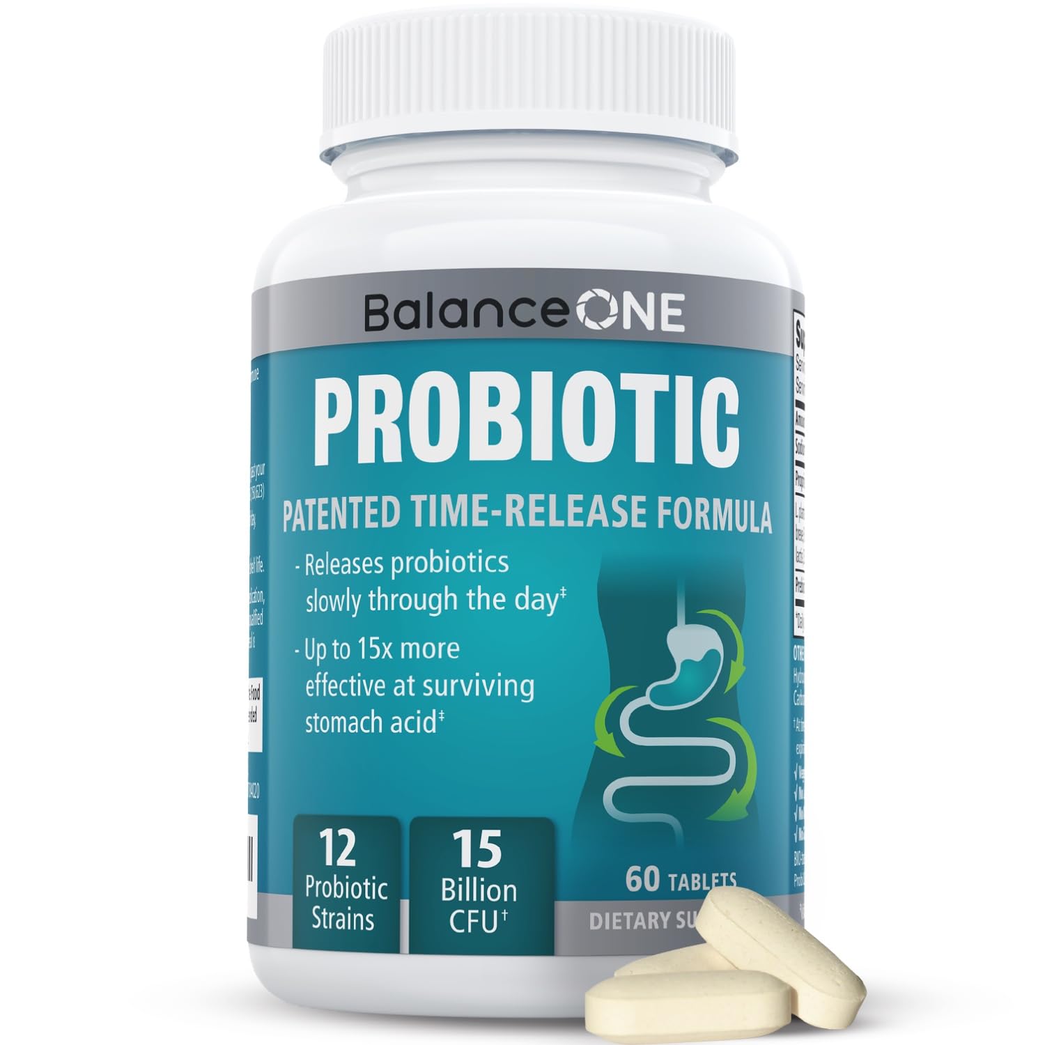 Balance ONE Probiotic Acidophilus Tablets 15 Billion CFU front view