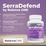 Balance ONE SerraDefend Multi-Enzymes 50g on wooden table