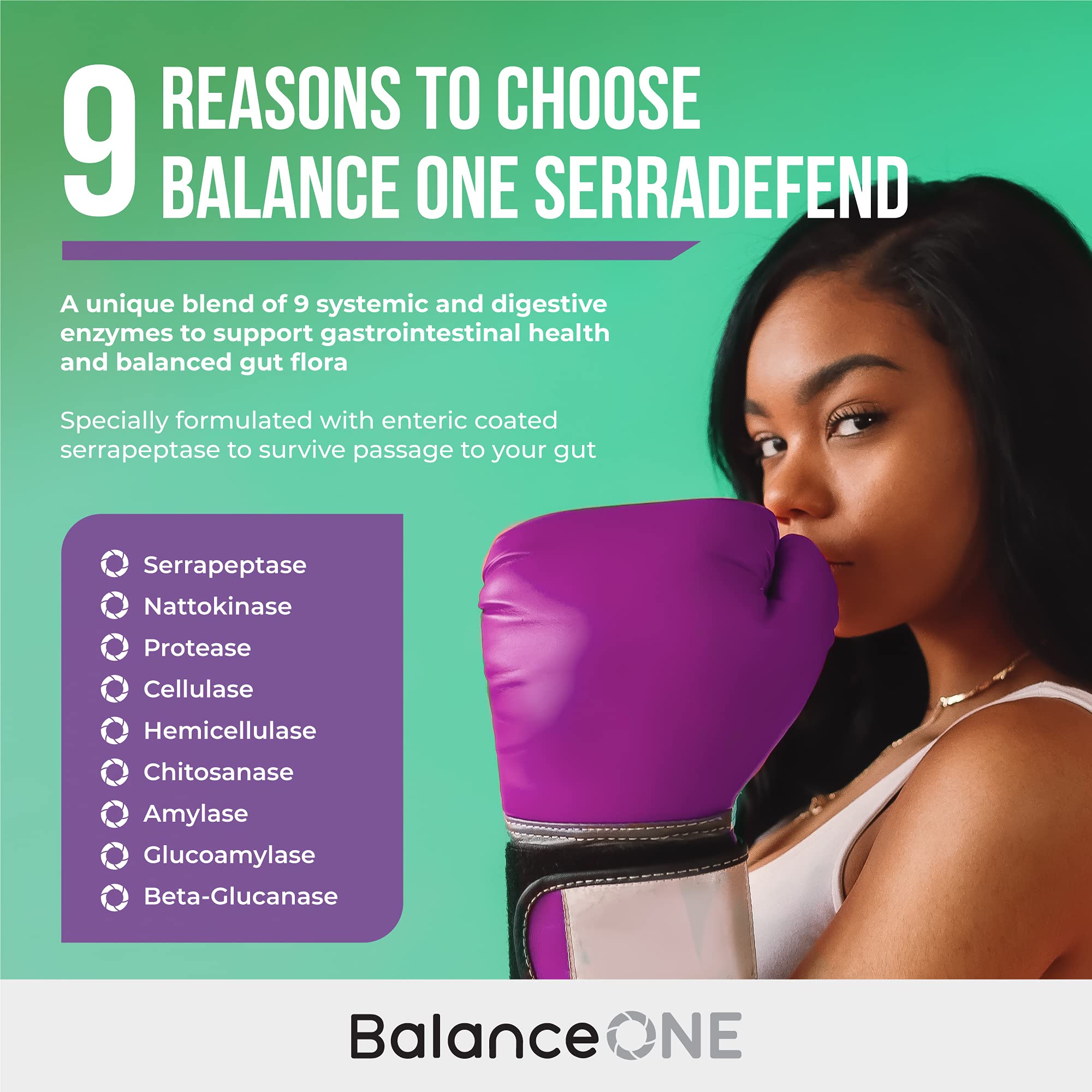 Balance ONE SerraDefend Multi-Enzymes 50g with measuring spoon