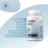 Balancebreens Choline Supplement 190g back view with dosage information