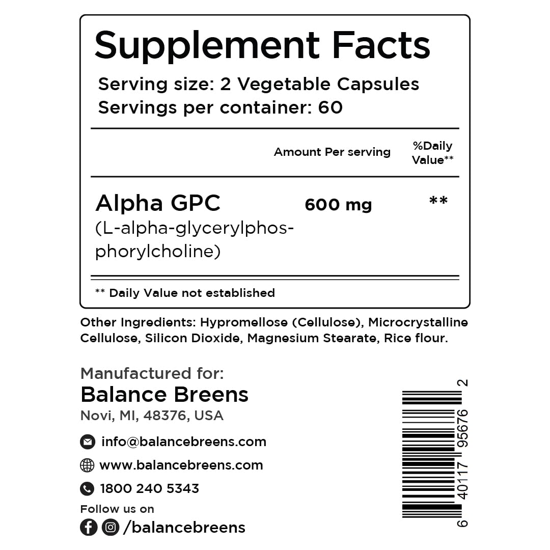 Balancebreens Choline Supplement 190g displayed on a wooden surface
