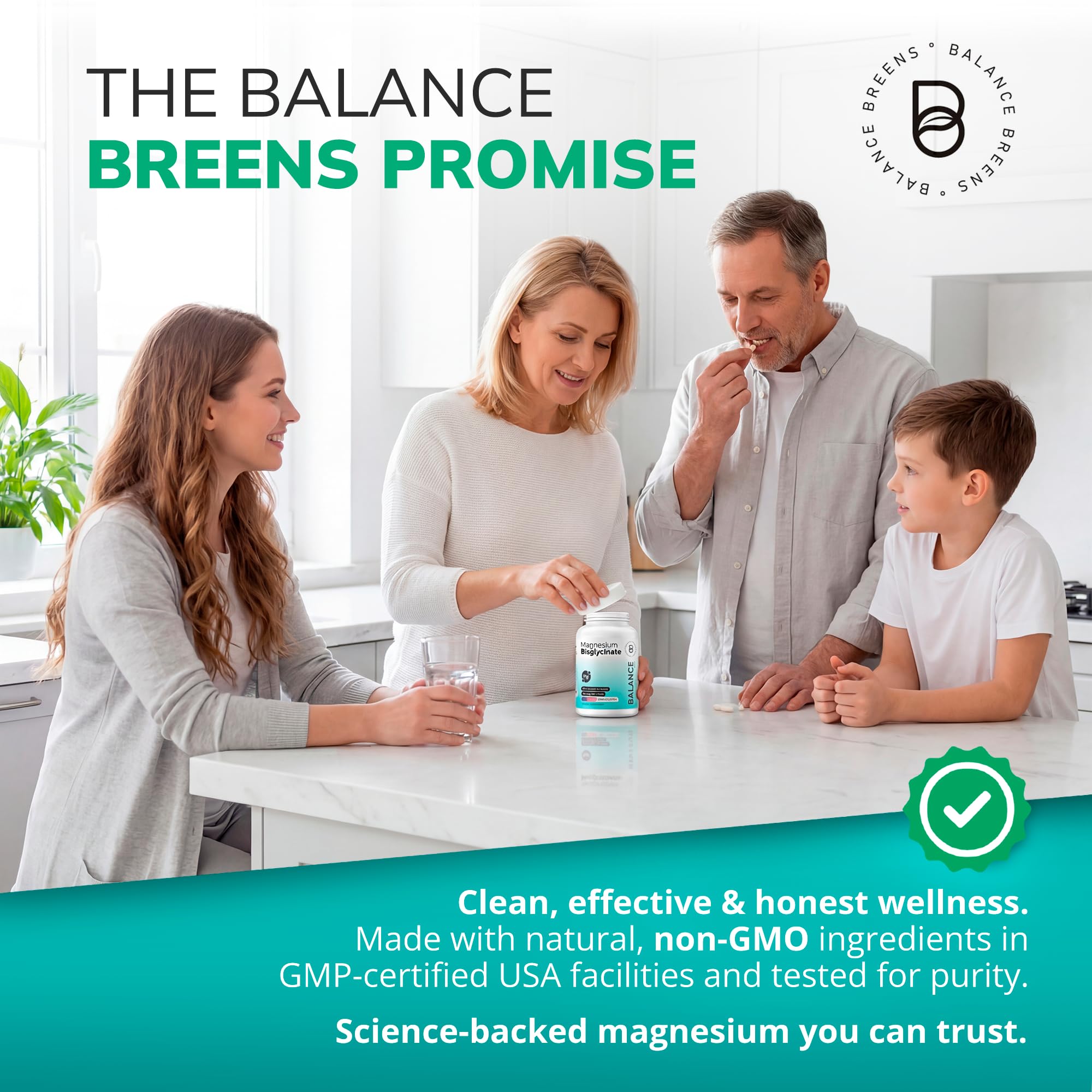 Balancebreens Magnesium Glycinate 200mg Capsules with measuring spoon