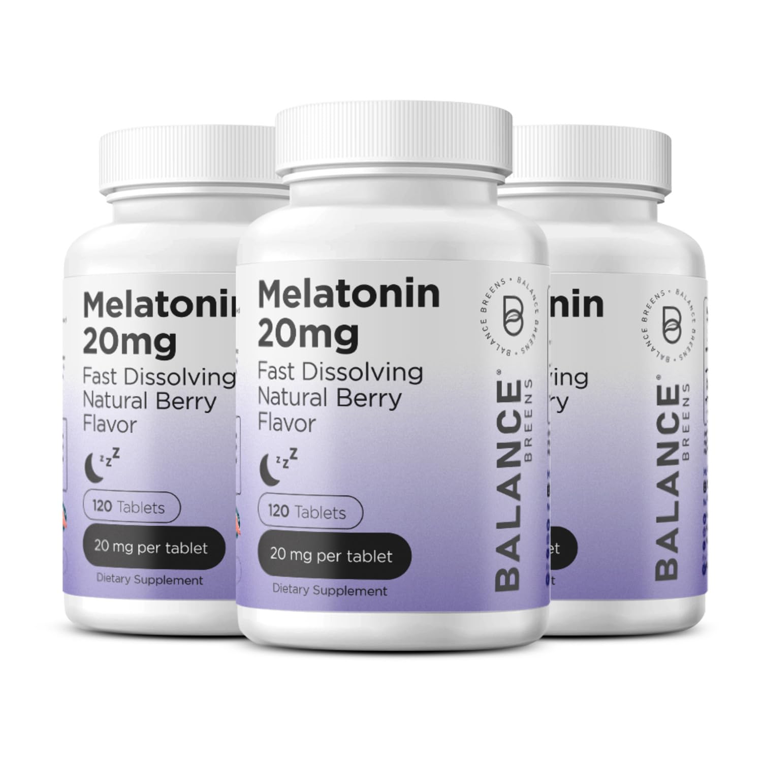 Balancebreens Melatonin 20mg Sleep Supplement bottle front view