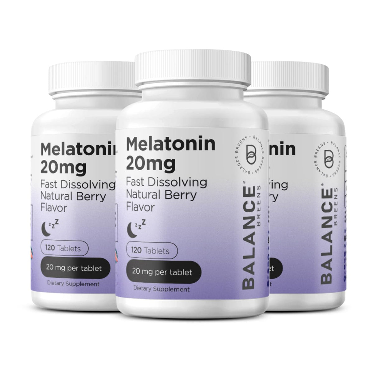 Balancebreens Melatonin 20mg Sleep Supplement bottle front view
