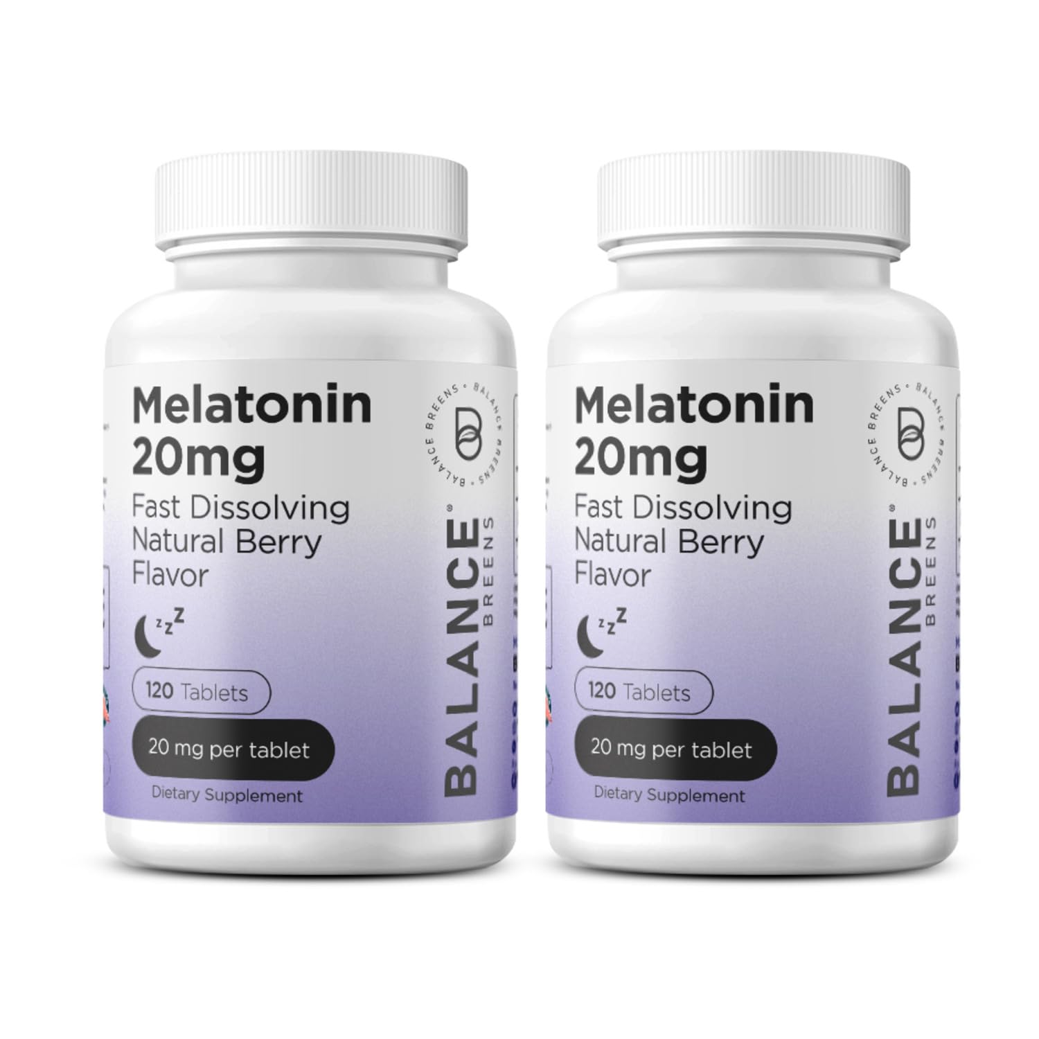 Balancebreens Melatonin 20mg Sleep Tablets front view