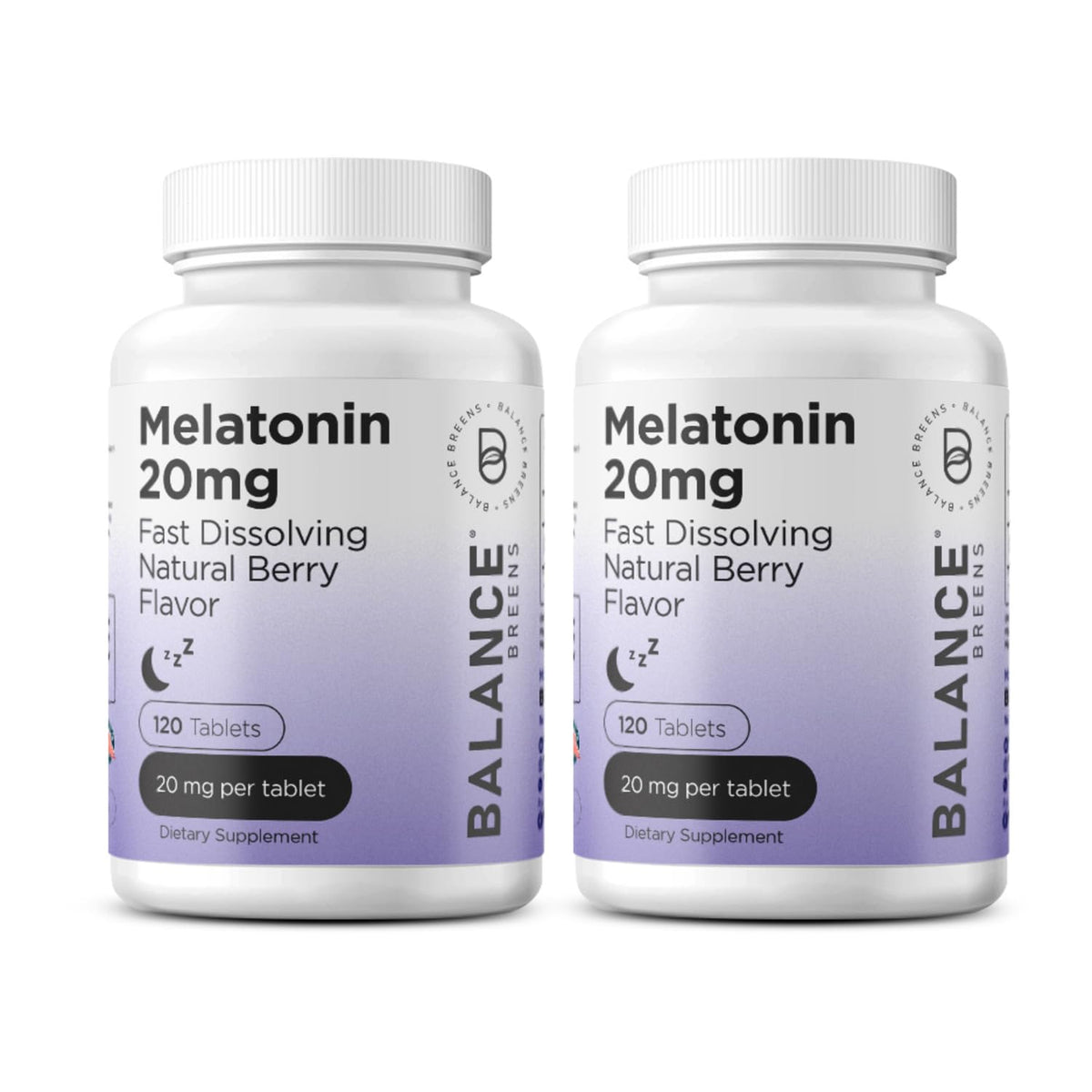 Balancebreens Melatonin 20mg Sleep Tablets front view
