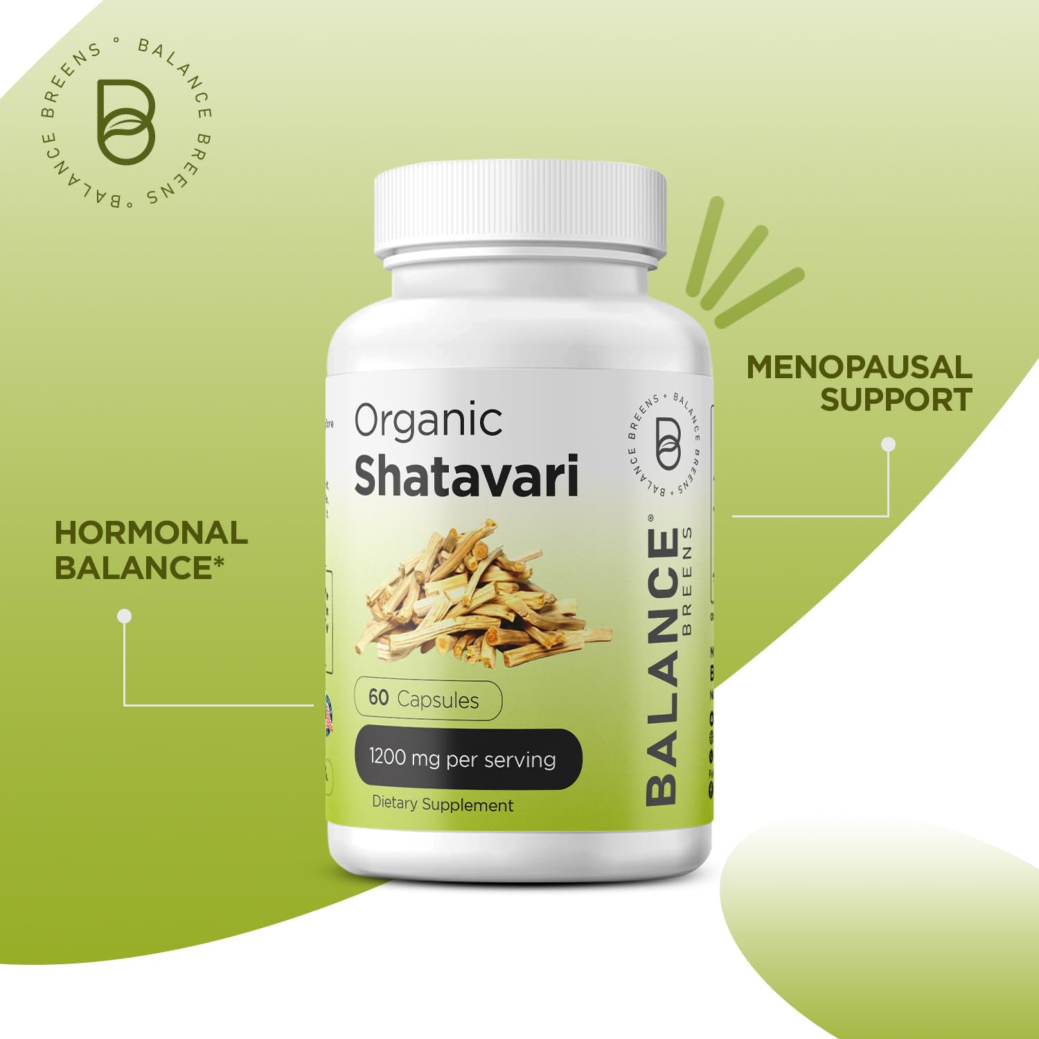 Balancebreens Shatavari Capsules back view with ingredient list