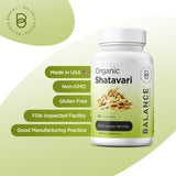 Balancebreens Shatavari Capsules displayed with herbal supplements