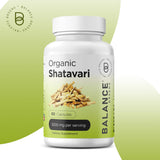 Balancebreens Shatavari Capsules side view showing dosage details