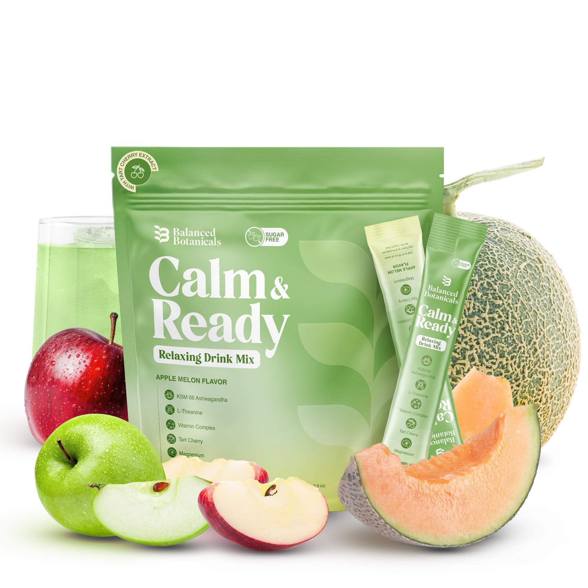 Balanced Botanicals Calm & Ready Sleep Powder Apple Melon front view