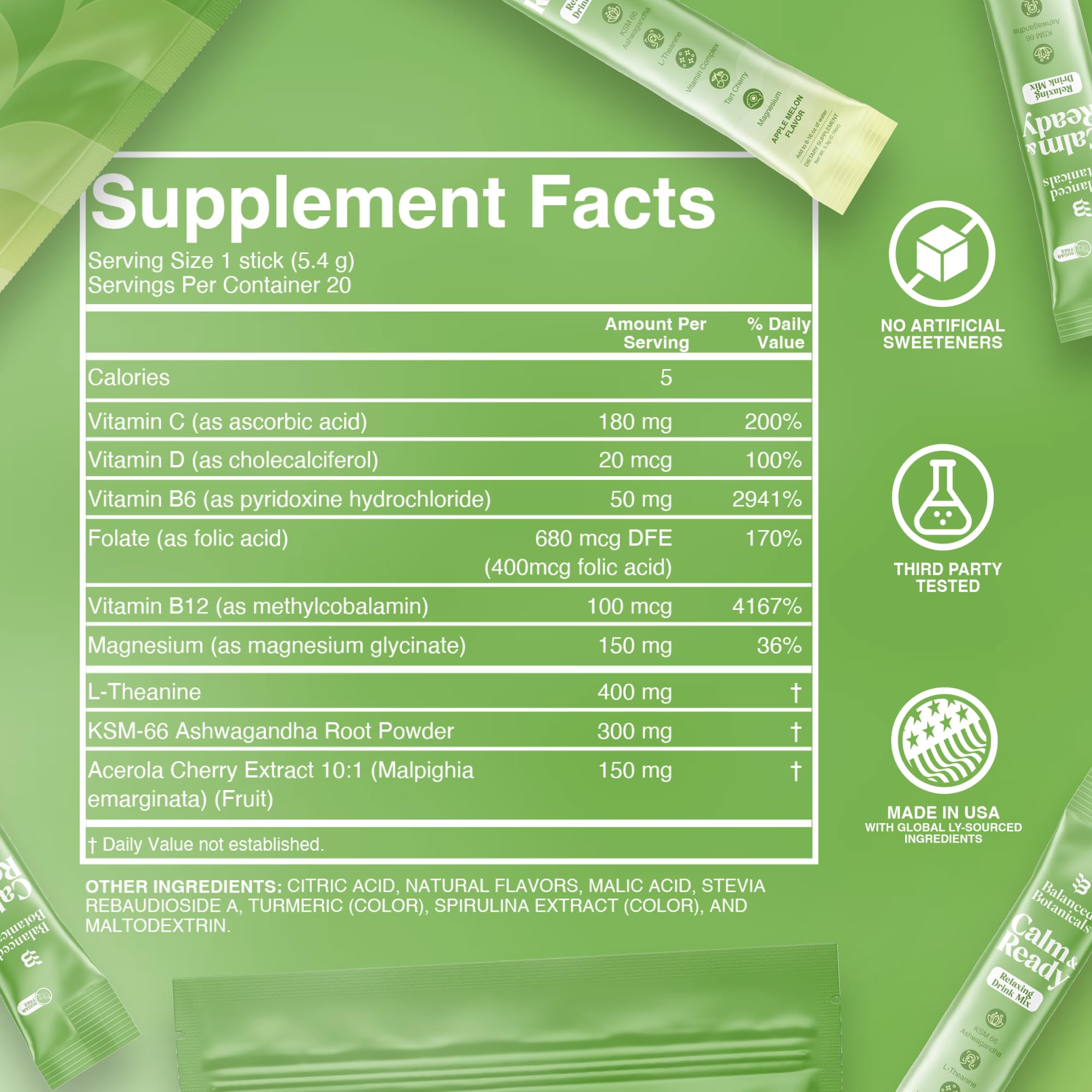 Balanced Botanicals Calm & Ready Sleep Powder Apple Melon lifestyle scene