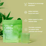 Balanced Botanicals Calm & Ready Sleep Powder Apple Melon mixed in a glass