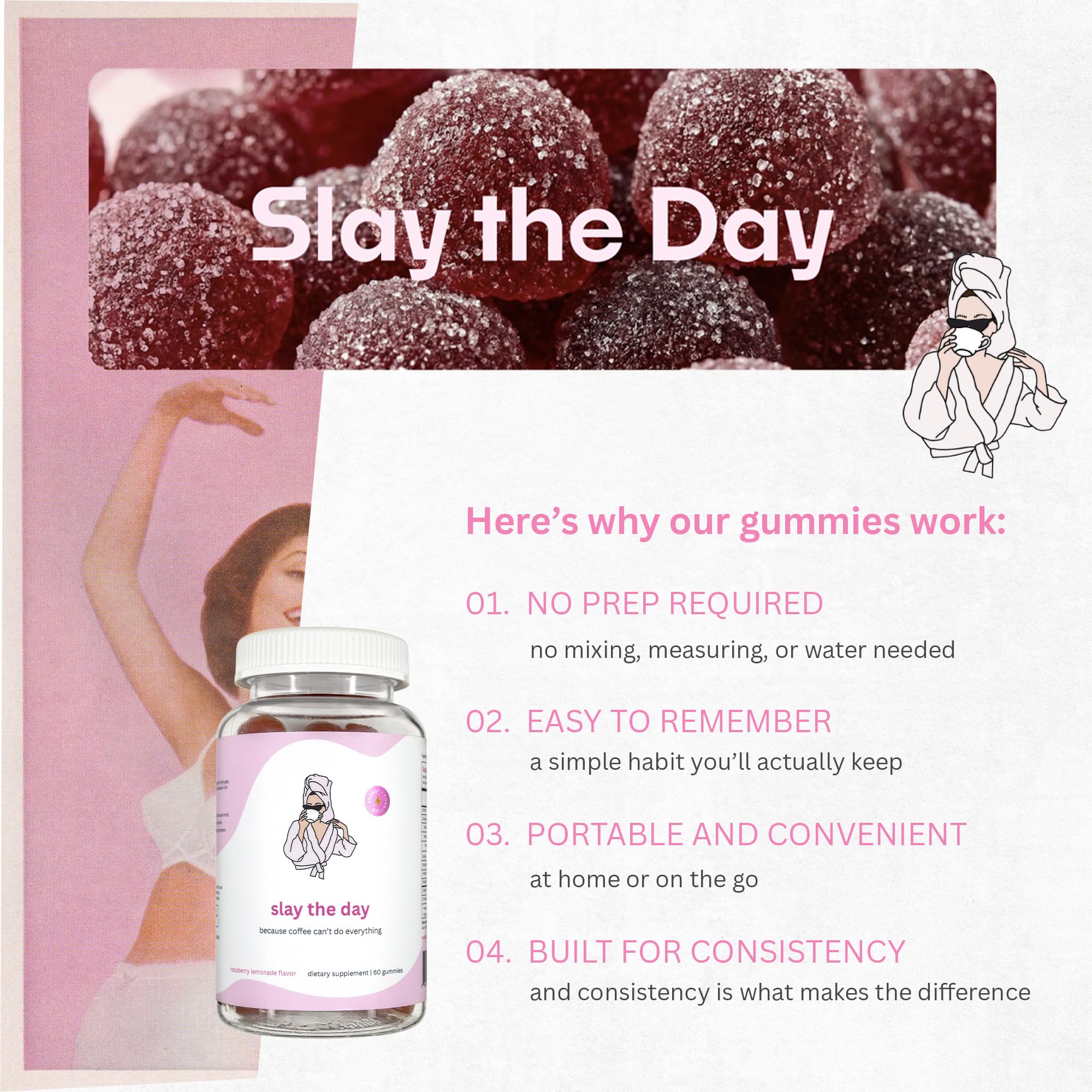 Balancing Act Daily Energy Gummies showing serving size