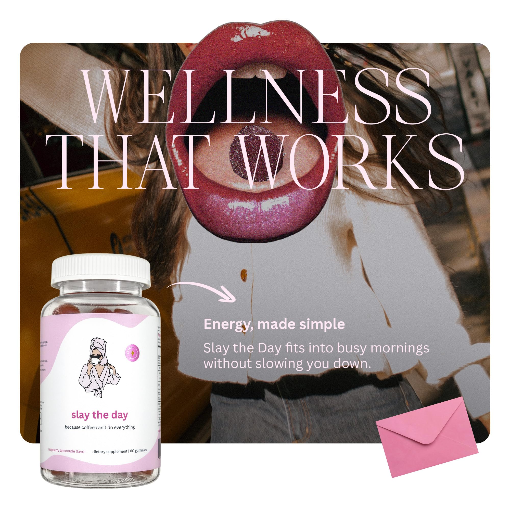 Balancing Act Daily Energy Gummies side view with label