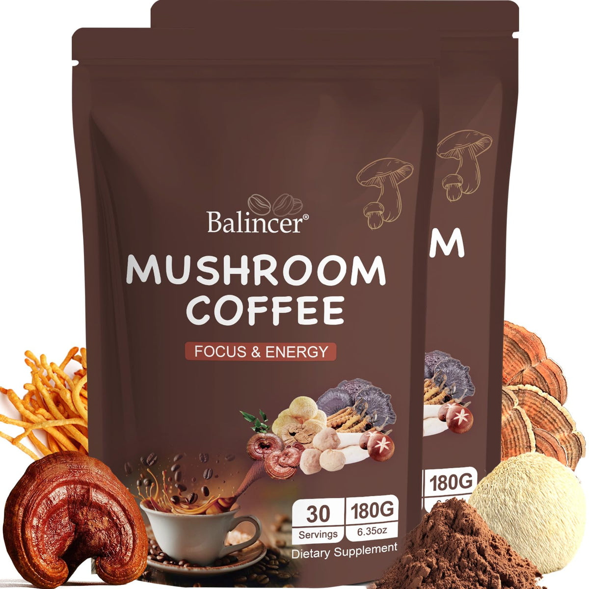 Balincer Mushroom Coffee Blend 408g front view