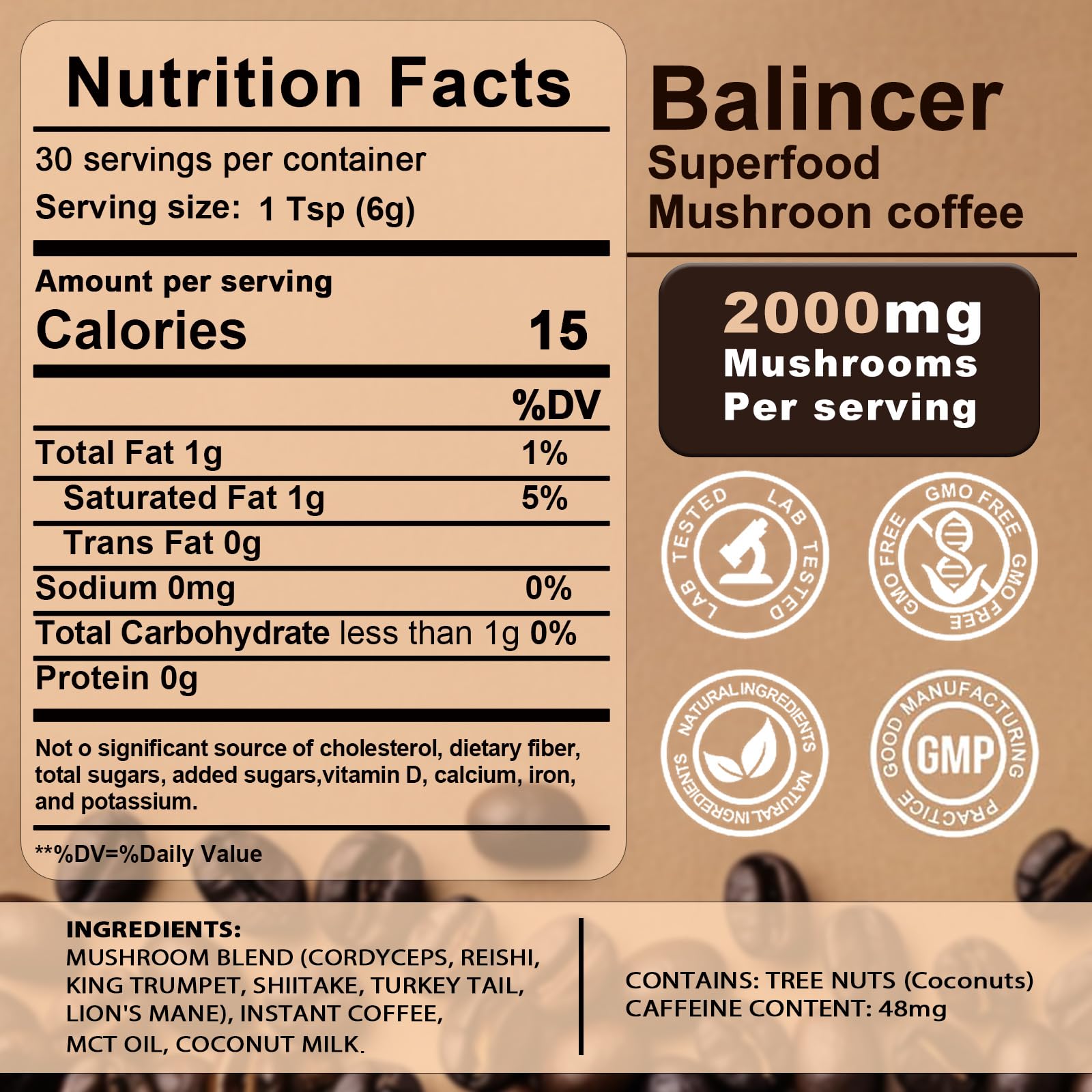 Balincer Mushroom Coffee Blend packaging