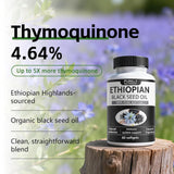 balmbare Black Seed Oil Softgels back view with nutritional information
