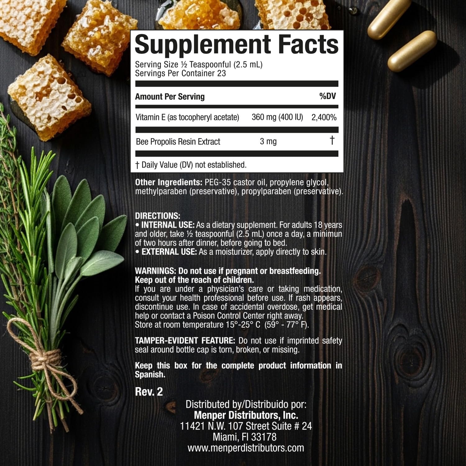 Balsamo Tchakowski Propolis Liquid 390g with ingredients