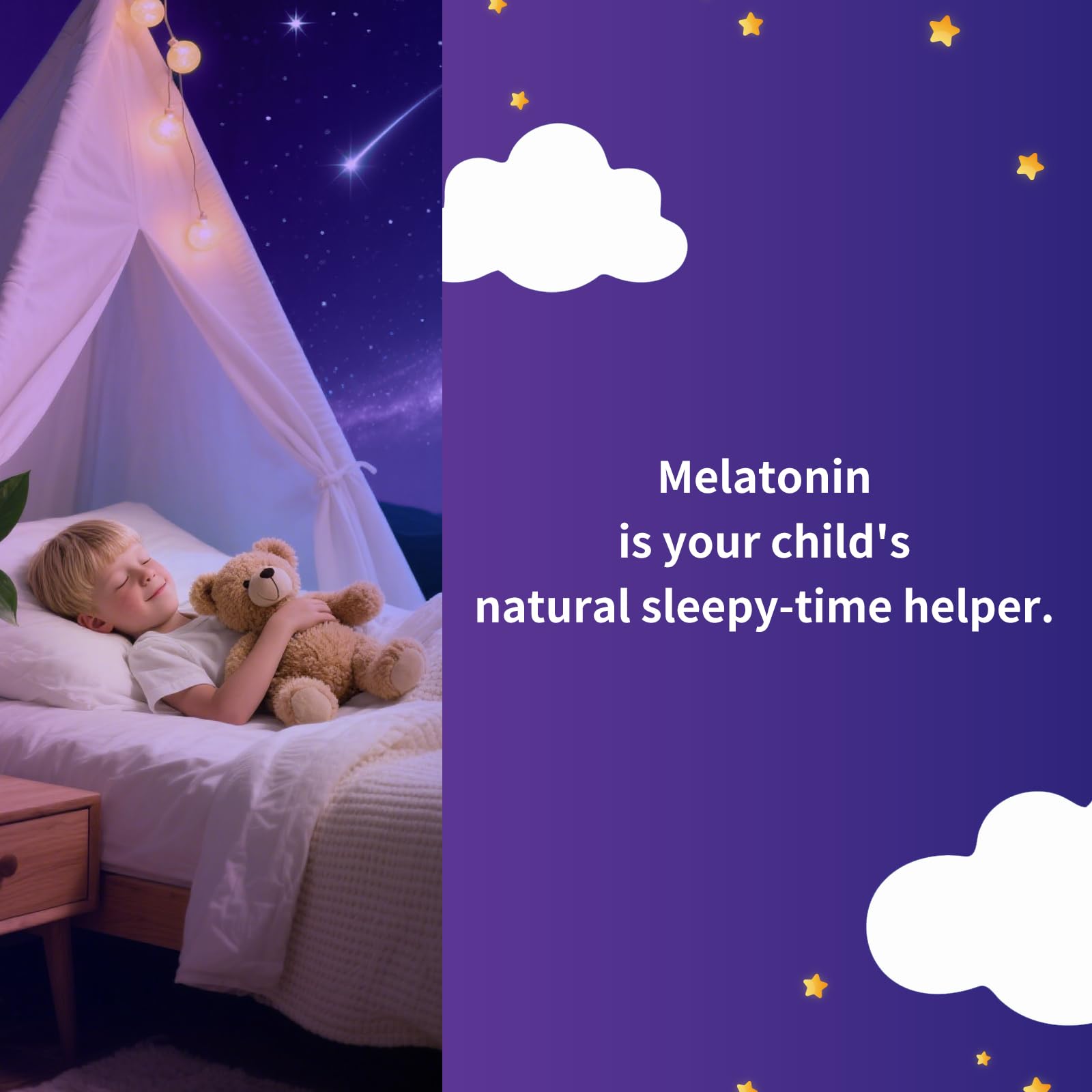 Bamofany Kids Melatonin Gummies 1mg in a child's hand