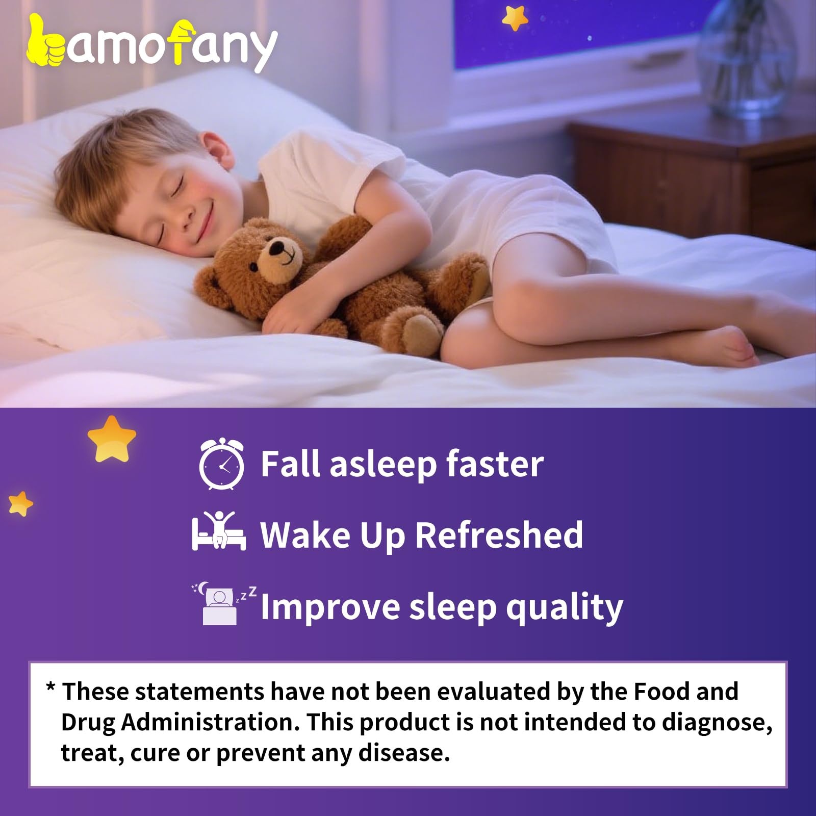Bamofany Kids Melatonin Gummies 1mg natural strawberry flavour