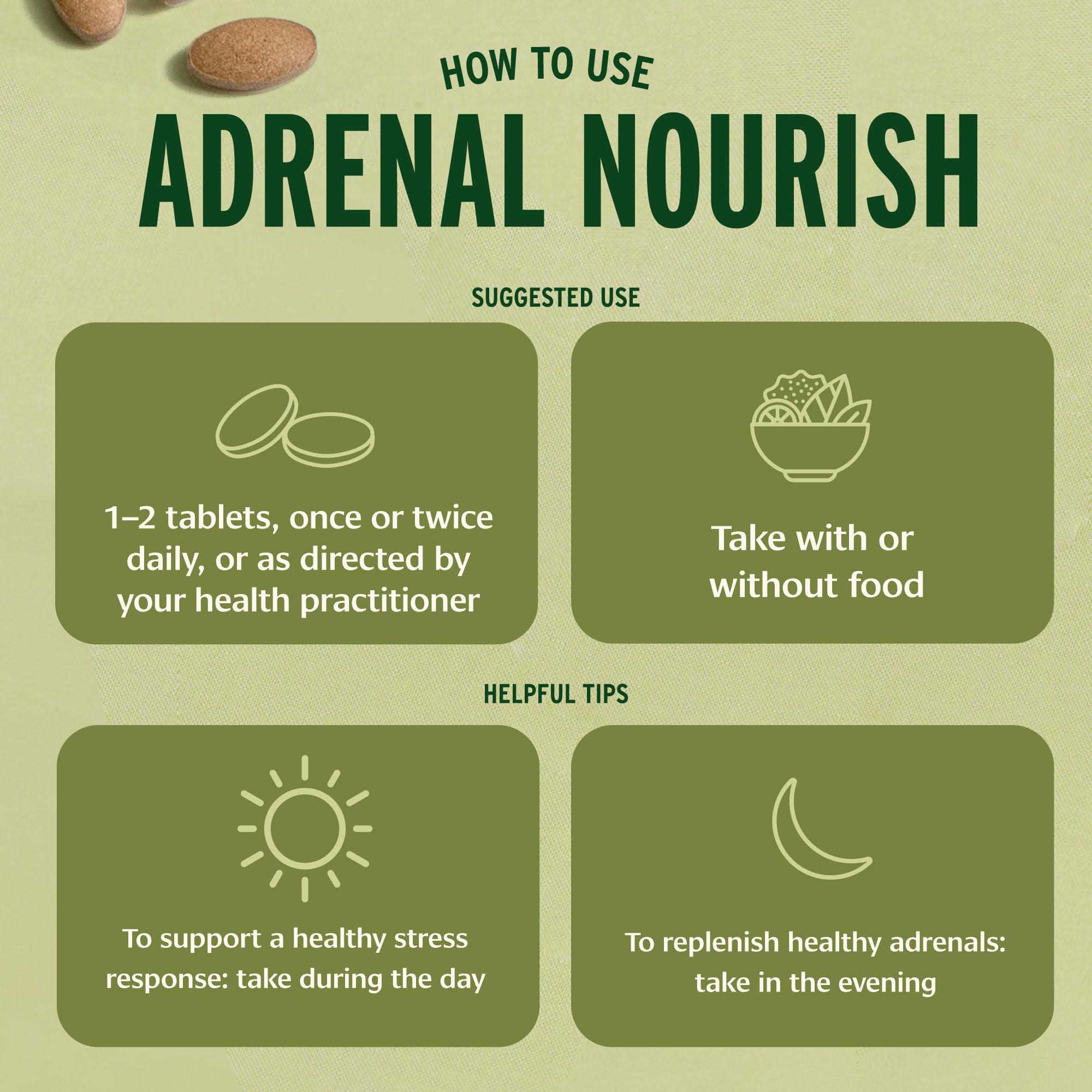 Banyan Botanicals Adrenal Nourish 90 Tablets close-up of tablets